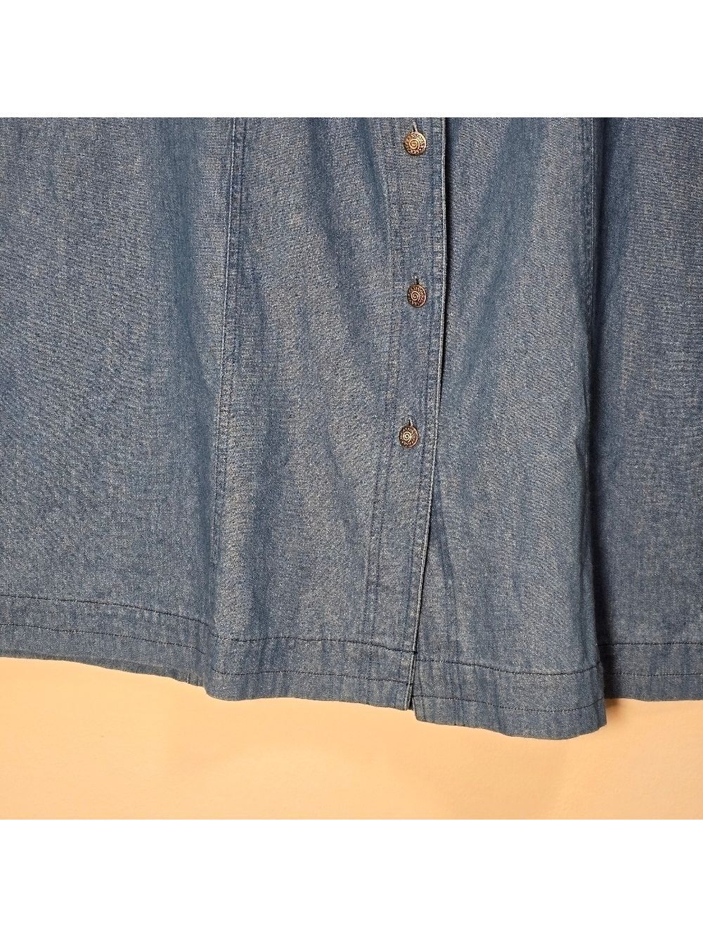 Vintage ellespost light denim maxi skirt color light blue size 14 - Picture 3 of 8